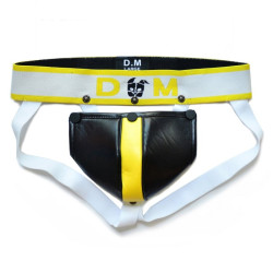 BDSMaster Jockstrap Neo Dungeon Noir-Jaune